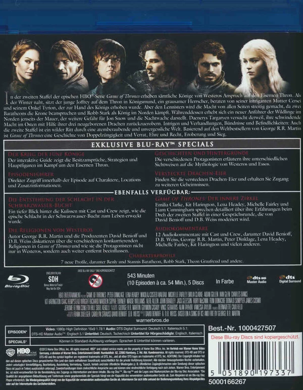 Bon marché 🧨 Game Of Thrones - Staffel 2 (5 Blu-rays) 😍 2 Bon marché 🧨 Game Of Thrones - Staffel 2 (5 Blu-rays) 😍 – Image 2