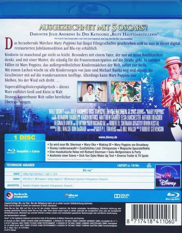 Meilleur prix 🥰 Mary Poppins (1964) (Jubiläumsedition) 🎁 2 Meilleur prix 🥰 Mary Poppins (1964) (Jubiläumsedition) 🎁 – Image 2