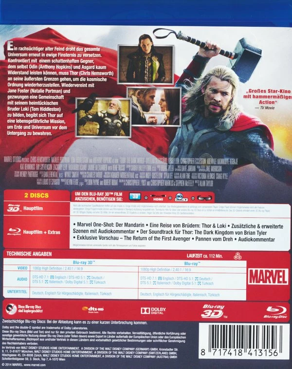 Grosses soldes 🧨 Thor 2 - The Dark Kingdom (2013) (Blu-ray 3D + Blu-ray) 🔔 2 Grosses soldes 🧨 Thor 2 - The Dark Kingdom (2013) (Blu-ray 3D + Blu-ray) 🔔 – Image 2